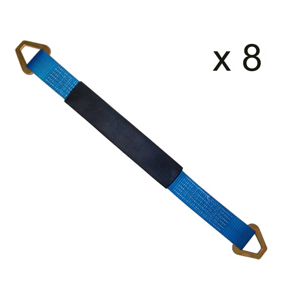 2" x 18" Axle Straps w/ Sleeve & D Rings, WLL: 3, 333 lbs., PK8